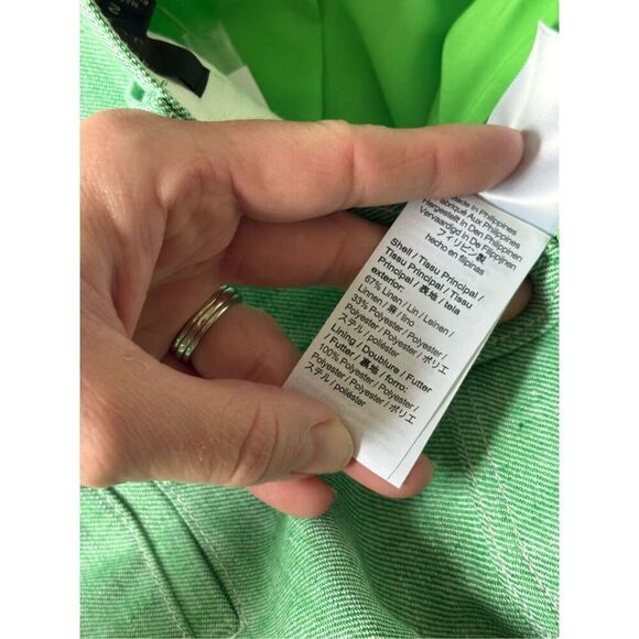 J.Crew Button-front skirt linen Blend Size 2 Green NO BELT - Picture 10 of 10